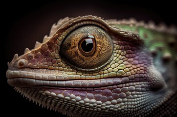 Chameleon Eyeball Closeup Generative AI