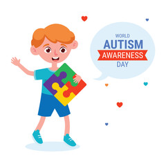 World autism awareness day, can be used for poster and template design
