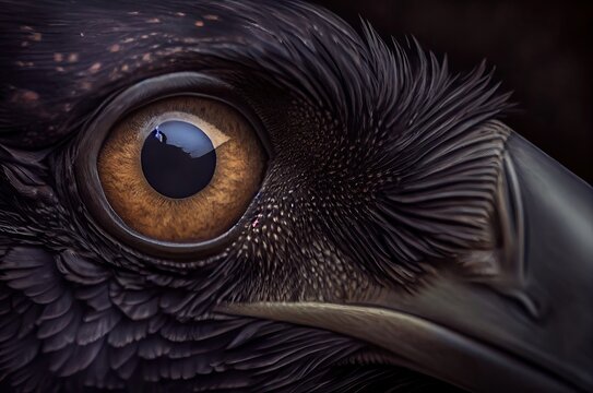 Crow Eye Macro Shot Generative AI