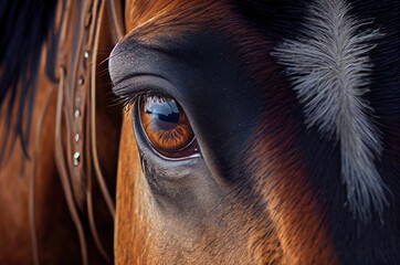 Horse Eye With Pupil Macro Shot Generative AI