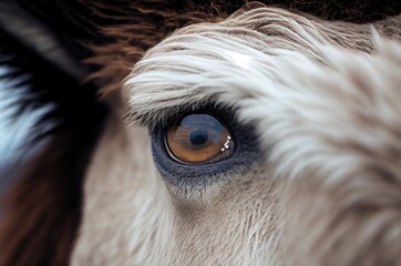 Llama Eye Macro Shot Generative AI
