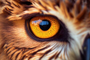 Owl Eye Closeup Generative AI