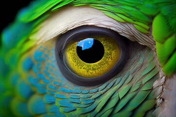 Parrot Eyeball Closeup Generative AI