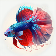 Fototapeta premium betta fish vector tattoo colors, generative ai