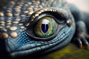 Salamander Eye Close Up Generative AI