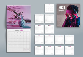 2024 Square Calendar Layout