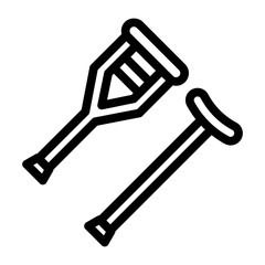 crutch line icon illustration vector graphic