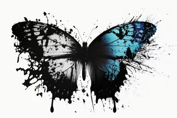 Wall murals Butterflies in Grunge butterfly on a white background