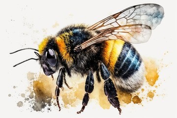 bee on a blue background