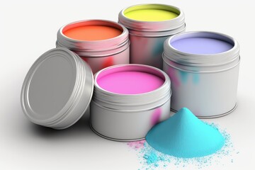 cans of paint and roller