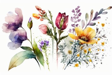 watercolor bouquet of flowers