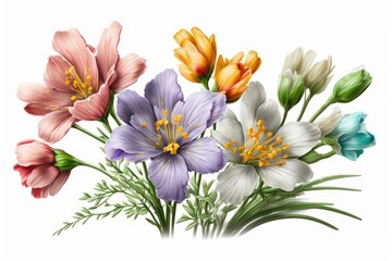 Fototapeta premium bouquet of flowers isolated