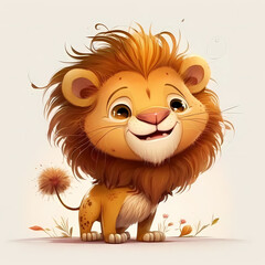 Obraz premium Lion Isolated On White Background. Generative AI