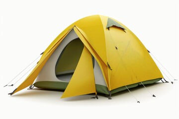 camping tent on isolated white background, generative ai