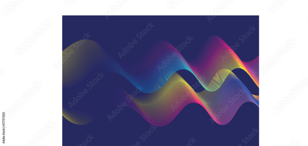 Poster colorful gradient lines. wave abstract background. modern poster with gradient 3d flow shape. innova