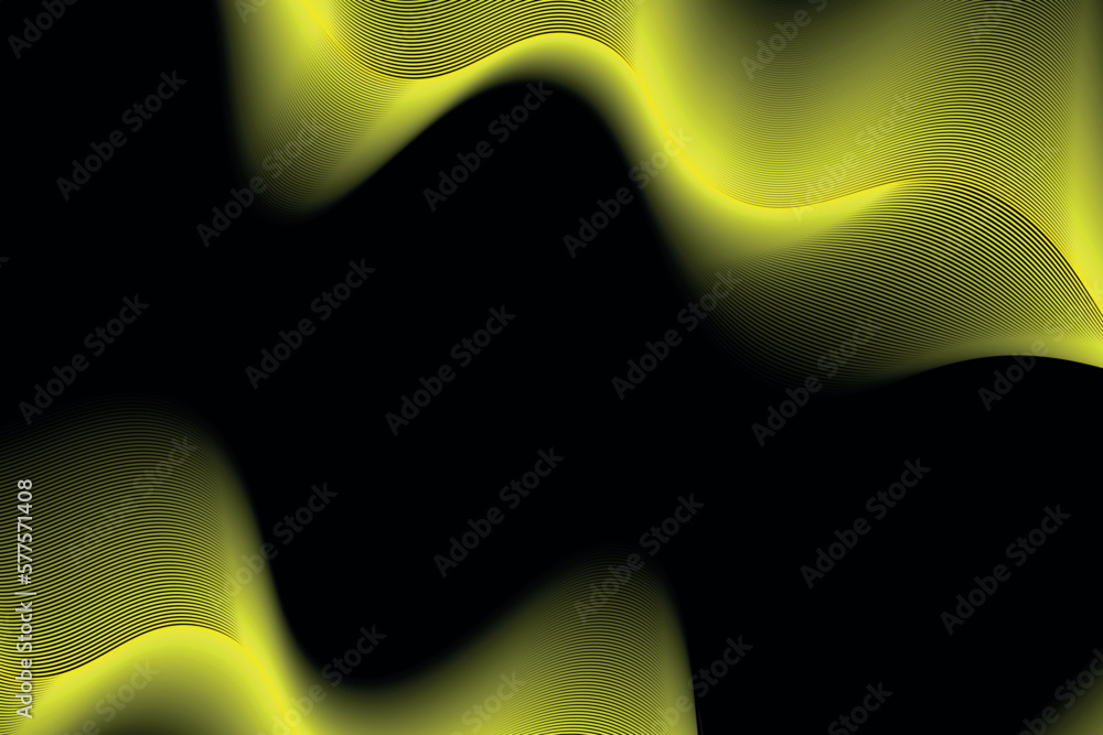 Poster yellow and black wave abstract background, suitable for landing page and computer desktop background