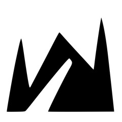 black and white of mountain icon shape
