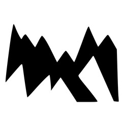 black and white of mountain icon shape