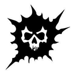 black and white of skull icon