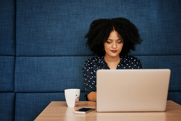 I always enjoy working hard and achieving my goals. Shot of a young focussed female designer...