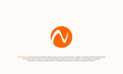 illustration vector graphic designs. letter N monogram logo in circle round shape