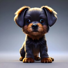 A black fluffy dog. generated Ai