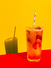 Strawberry, pineapple, mango and fruit punch cocktail