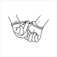 vector illustration of handcuffed hands concept