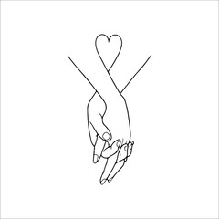 vector illustration of holding hands