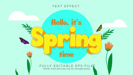 Welcome Spring Time Text Effect Font Type