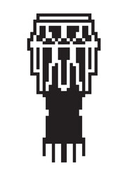 Pixel art atabaque. Atabaque is a drum used in the sport called capoeira. Vector illustration isolated on white background