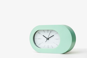 Contemporary clock modern alarm clock design white background studio new