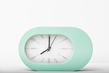 Contemporary clock modern alarm clock design white background studio new