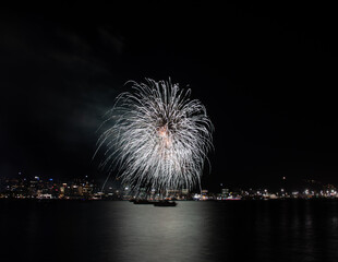 Fireworks over the sea