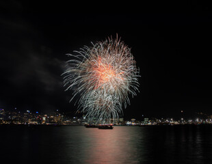 Fireworks over the sea