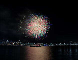 Fireworks over the sea