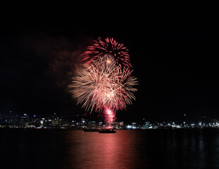 Fireworks over the sea