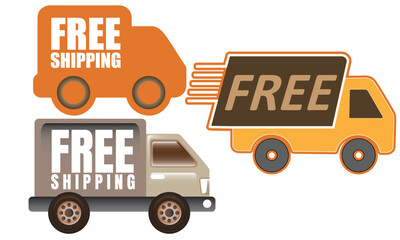 Free delivery design, Free shipping flat vector illustration free shipping, concept free delivery