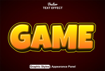 Game text effects with graphic style and editable.