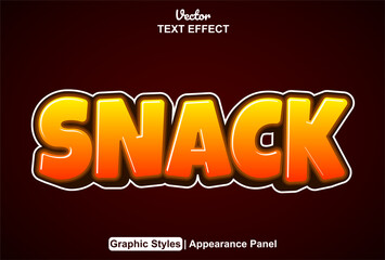 snack text effect with graphic style and editable.