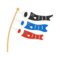 リアルな鯉のぼりのイラスト