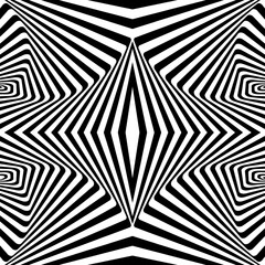 Black abstract wavy oblique stripes. Optical illusion with psychedelic stripes. Line art pattern.Trendy element for posters, social media, logo, frames, broshure, promotion, flyer, covers, banners