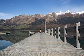 pier and mountains