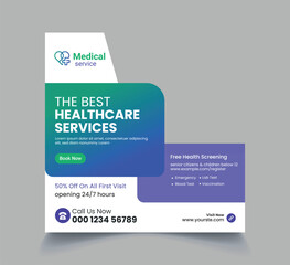 medical healthcare social media post web banner template