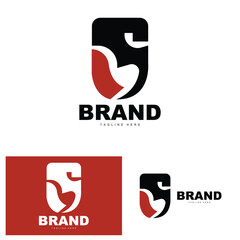 Shield Logo, Antivirus Protection Security Vector, Simple Gaming Logo Shield Design