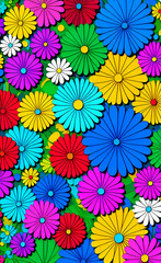 pattern of  flowers  - Created with Generative AI Technology