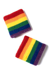 LGBT rainbow colors wrist guard on white