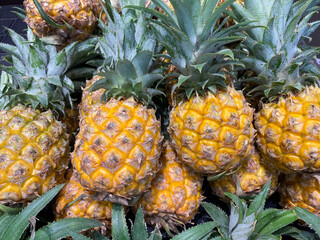 Close up fresh pineapple background