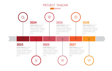 project timeline diagram Infographic template for business. 6 Step modern Timeline diagram calendar with presentation vector infographic.