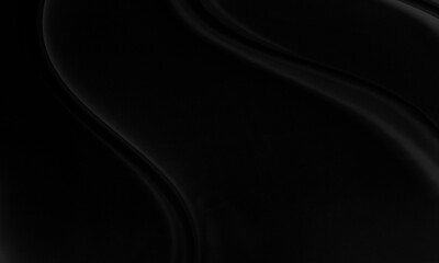 Black gray satin dark fabric texture luxurious shiny that is abstract silk cloth background with patterns soft waves blur beautiful.